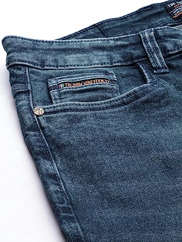 Image of The Indian Garage Co Men Bootcut Solid Mid-Rise Stretchable Jeans