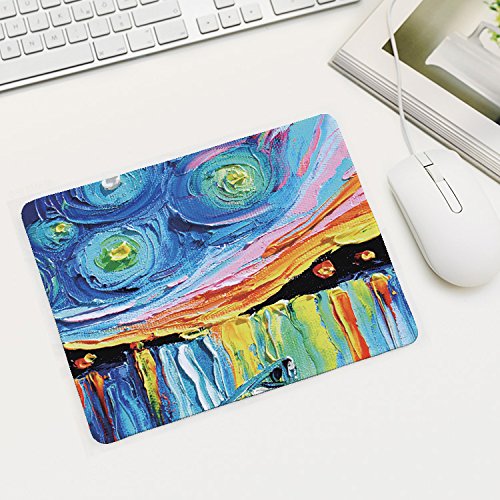 Tapis de souris créatif avec repose-poignet motif peinture étanche épais modèle T