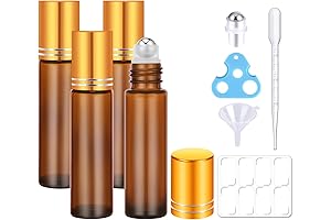 4 Pack Essential Oil Roller Bottles 10ml