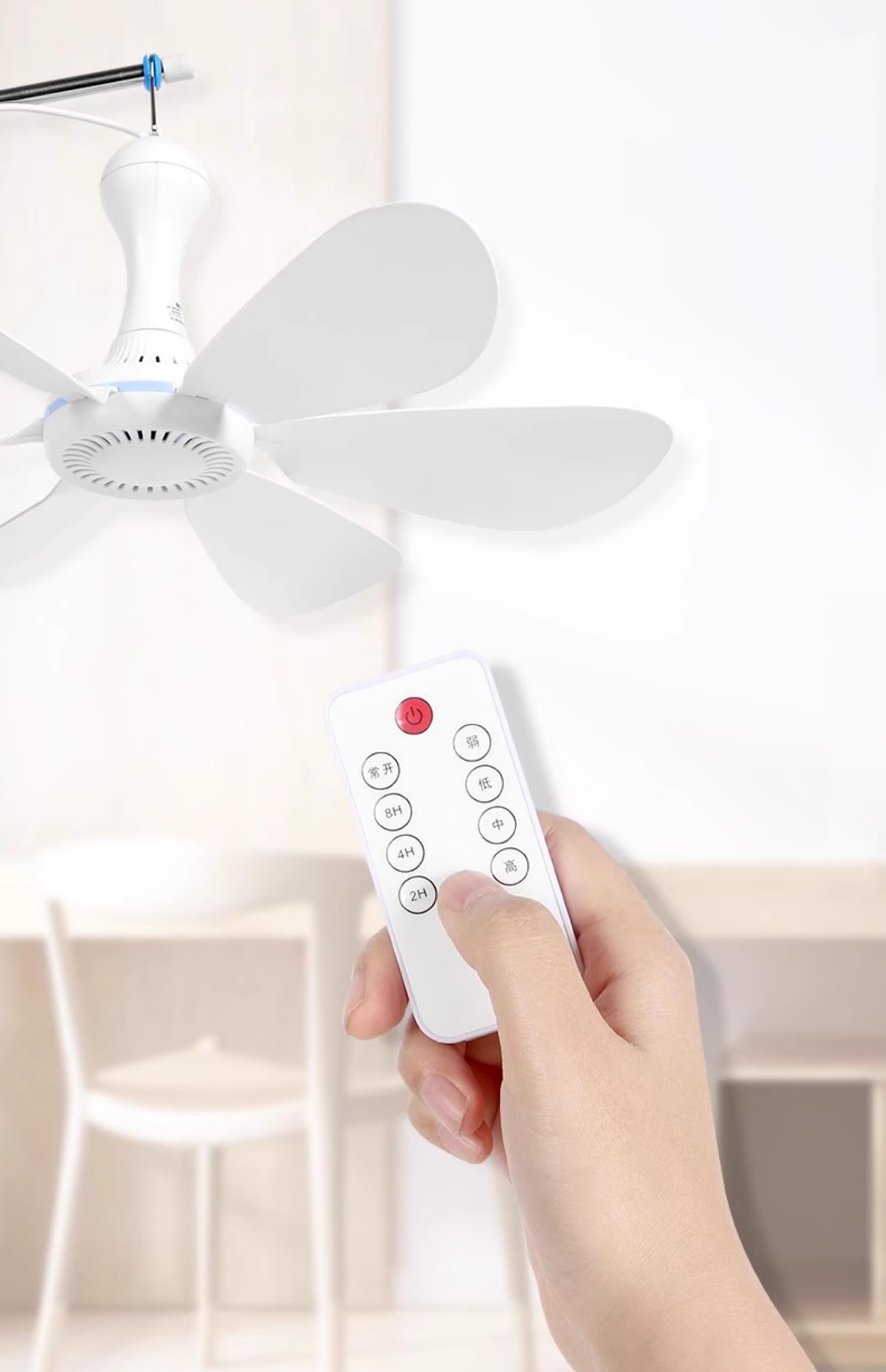Ventiladores de Techo con Mando a Distancia 6 Aspas 4 Velocidades Temporizador Hasta 12h Ventilador Techo Pequeño Silencioso
