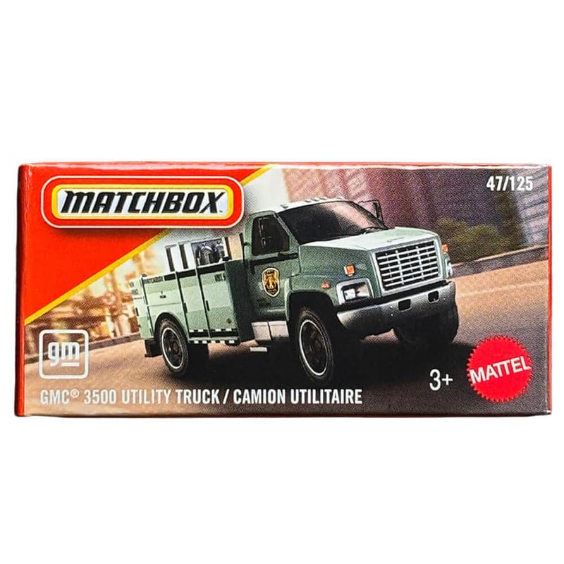 Image of Hot Wheels 2025 Match Box GMC 3500 Utility Truck for 3 Years & Above 47 /125 (Green)