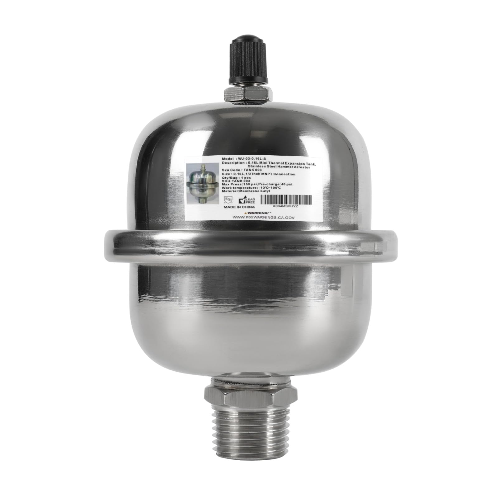 1Pcs EFIELD Mini Thermal Expansion Tank(0.16L),1/2 Inch Threaded(TANK003)