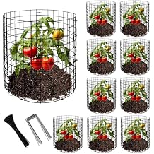 Adnee 10 Packs Wire Plant Protector from Animals - 12" H X 12" D Metal Mesh Plant Cage Covers - Sturdy Garden Bunny Barricades Chicken Wire Cloche for Plants Shrubs Vegetables Flowers