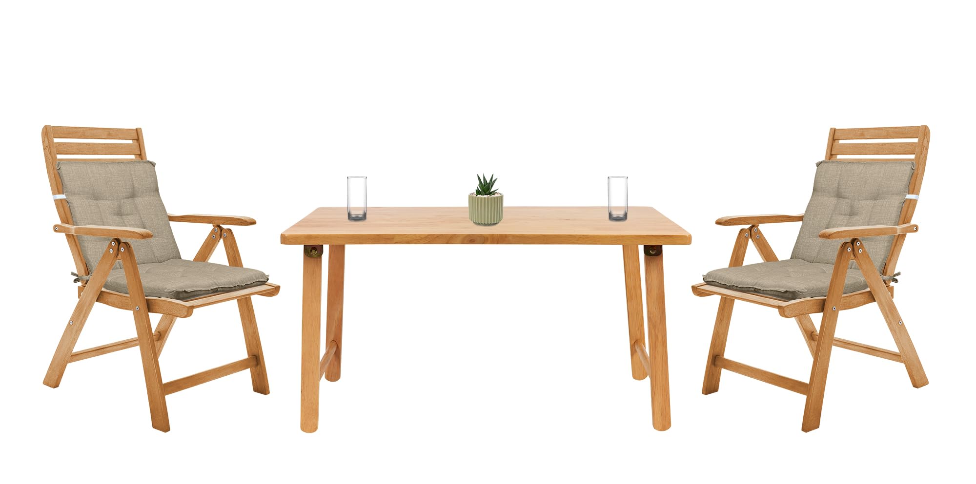 IlGruppone Set Cuscini Sedia con Schienale Imbottiti con Laccetti Banda Elastica per Fissaggio Prodotto Italiano Sedie Poltrone Sdraio Reclinabili Cucina Giardino 40 x 80 Cm - Corda - 6 Pezzi