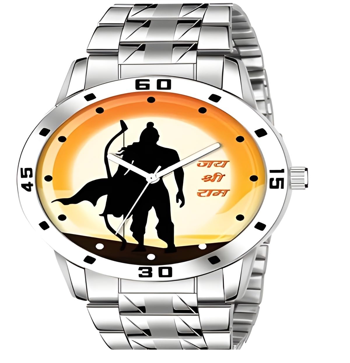 TYMU Stunning Look Ram and Hanuman Dial with Stainless Steel Metallic Bracelet Chain Analog Watch - for Men (Silver_1) (B0D3YKHB5Q) Amazon Price History, Amazon Price Tracker