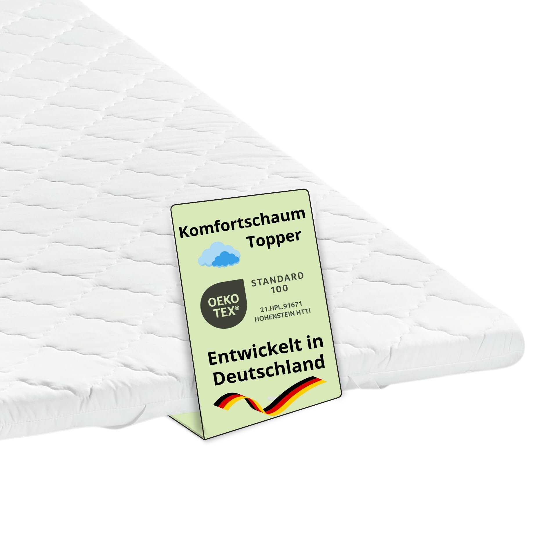 Bodyprotect Matratzentopper 140x200cm, Komfortschaum Matratzen/Mattress Topper, Matratzenauflage 140x200 cm, 6cm hoch, Made in EU, Waschbar, Oeko-Tex