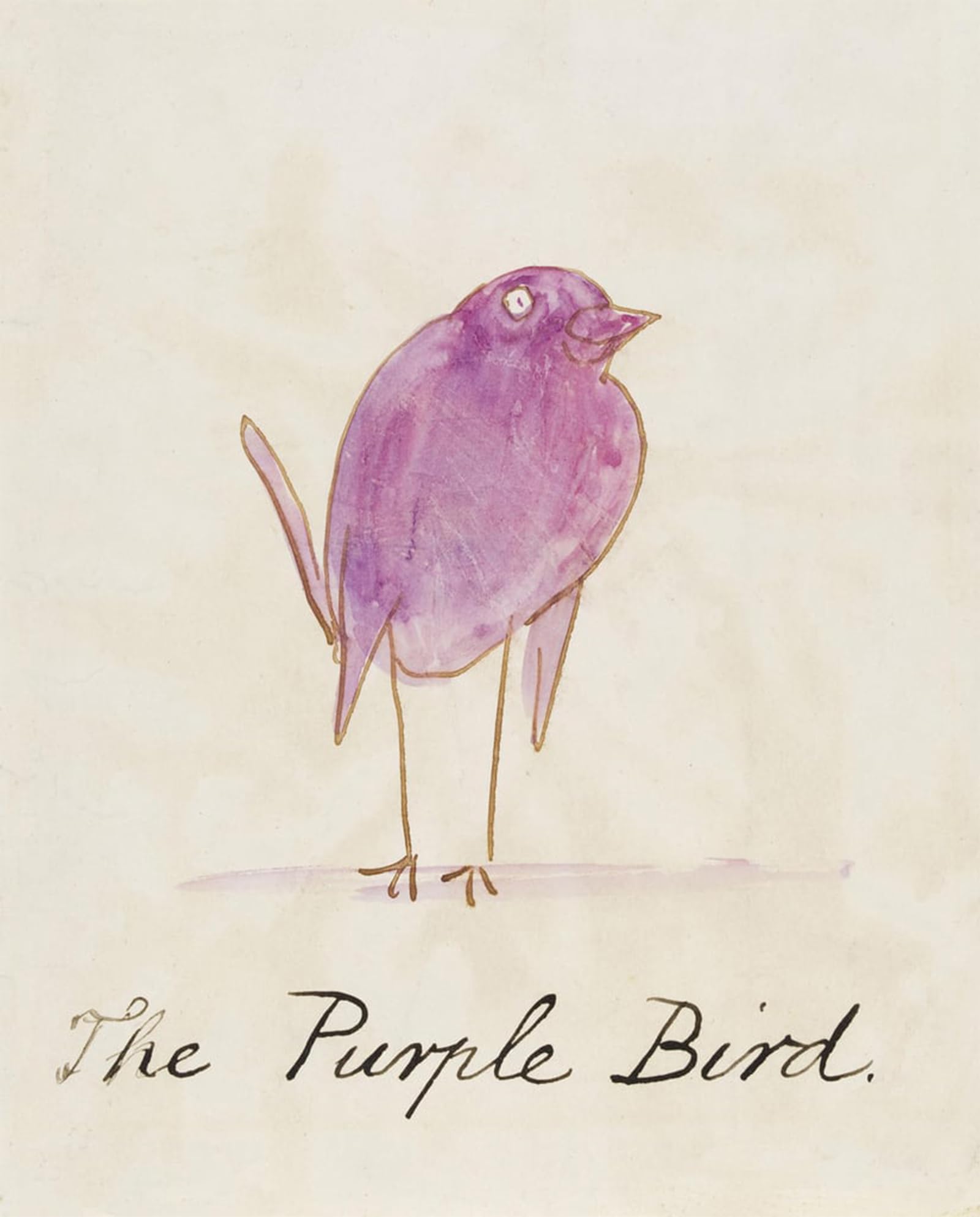 POSTERIIk Vintage Art Print Images Pictures Print the Purple Bird by Edward Leaars Modern Colour Posters for Office Home Decor 60x90cm