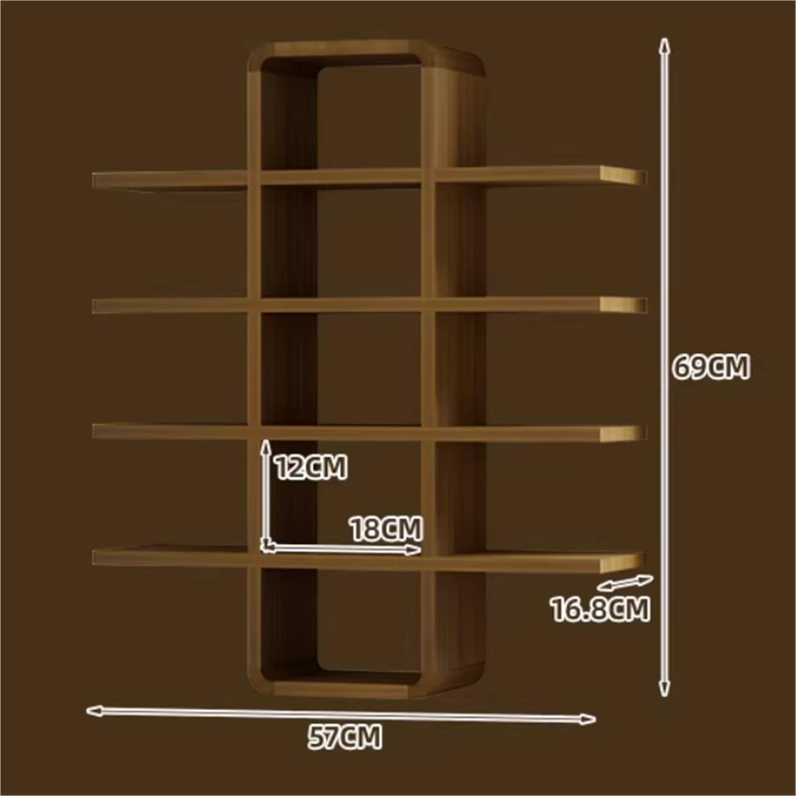 W pojeździe Uchwyt na kubek Jiugong Grid do montażu ścianie, stojak przechowywania zestawu herbaty Modyfikacja(Walnut)