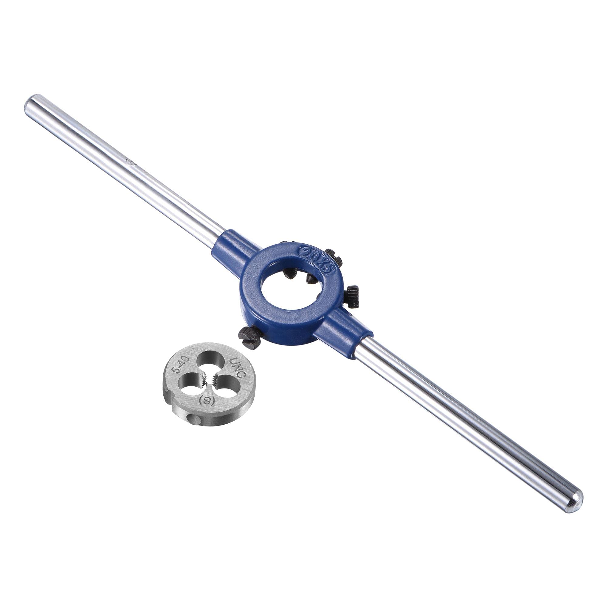 uxcell Round Die Stock Handle Wrench Set, #8-32 UNC Threading Die and 20mm Die Holder (Fits: 11mm-20mm OD Die / M3-M4 Thread Die) Adjustable for Bolt Thread Repair — Amazon image 9
