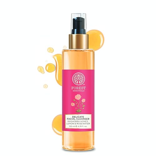 Forest Essentials Delicado limpiador facial Mashobra Miel, limón y agua de rosas, 4.4fl oz (lavado facial)