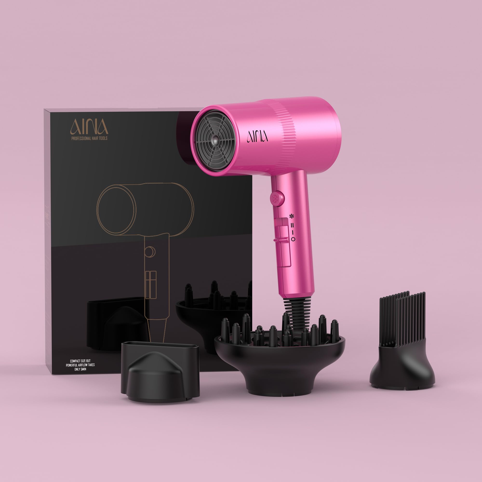 Amazon.com : AINA Hair Dryer with Diffuser, Comb | Blow Dryer for