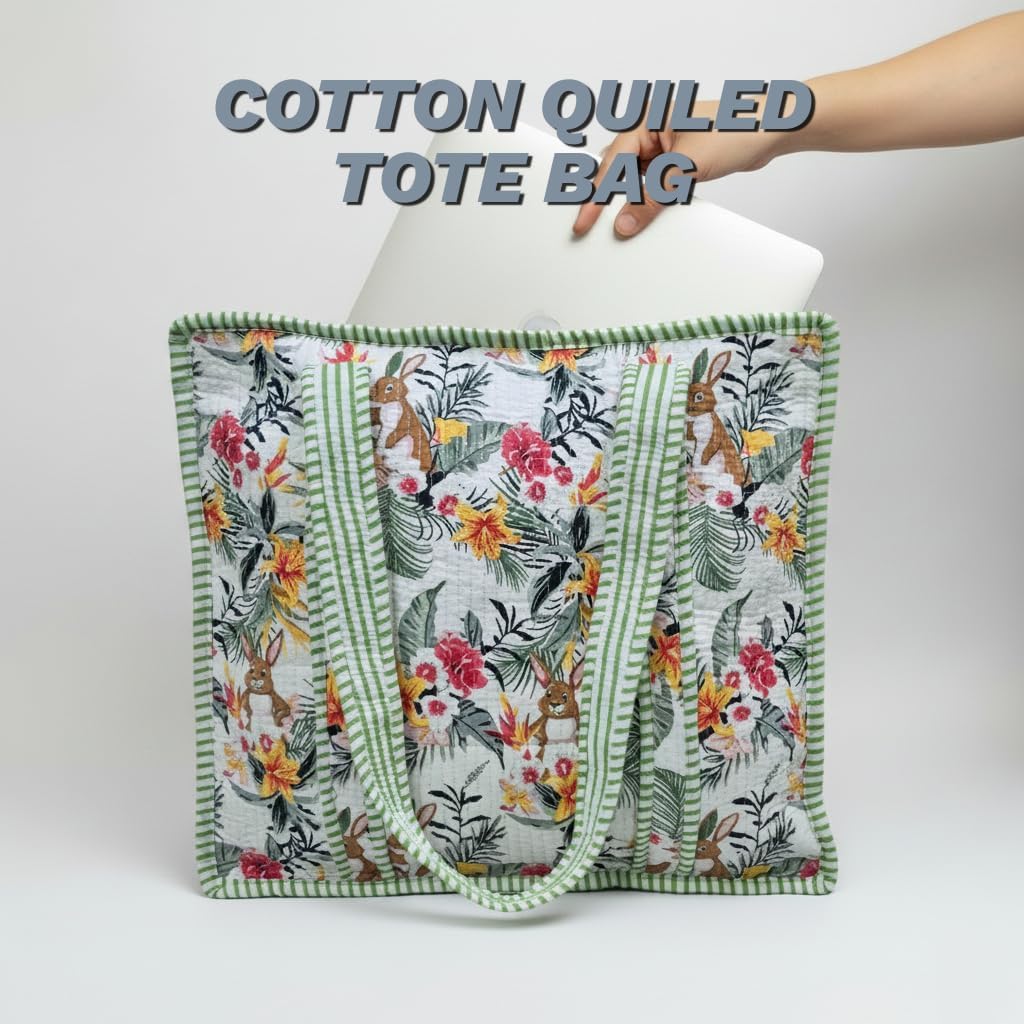 COTSILER Women Tote Bags Lightweight 18x16 Zipper Travel Bag Purse Cotton Shoulder Tote Bags For Shopping,Grocery,Beach Bag - Image 5