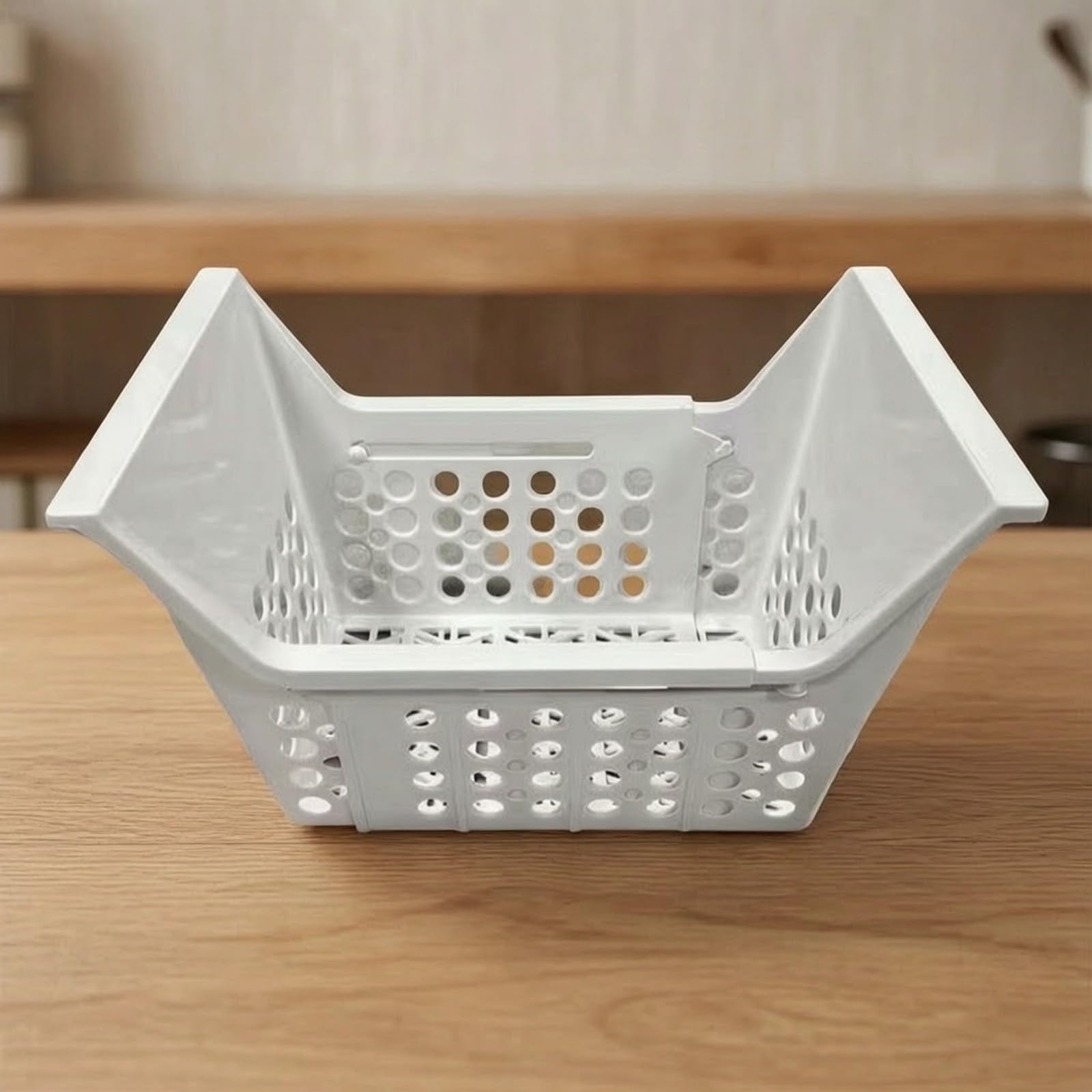 Qianly Panier Congélateur Coffre Poreux Panier En Plastique PP Ajustable Pratique Microbes Poignées Latérales pr Cuisine, 41.5-53.5cm 27.5CM, Pp