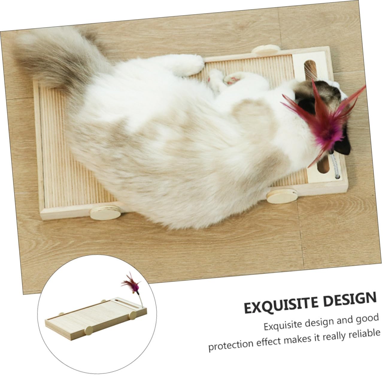 Tiragraffi in Forniture per Animali in Legno Resistente AntiGraffio Multifunzione per Proteggere Divano e Ridurre Comportamento Distruttivo per Gatti