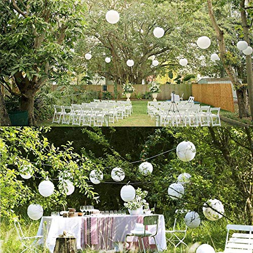 Papierlaternen 30 Stück 4 Zoll-12 Zoll White Paper Laterne Papier Lampion Hochzeit Party Event hängen Dekor (Color : White)