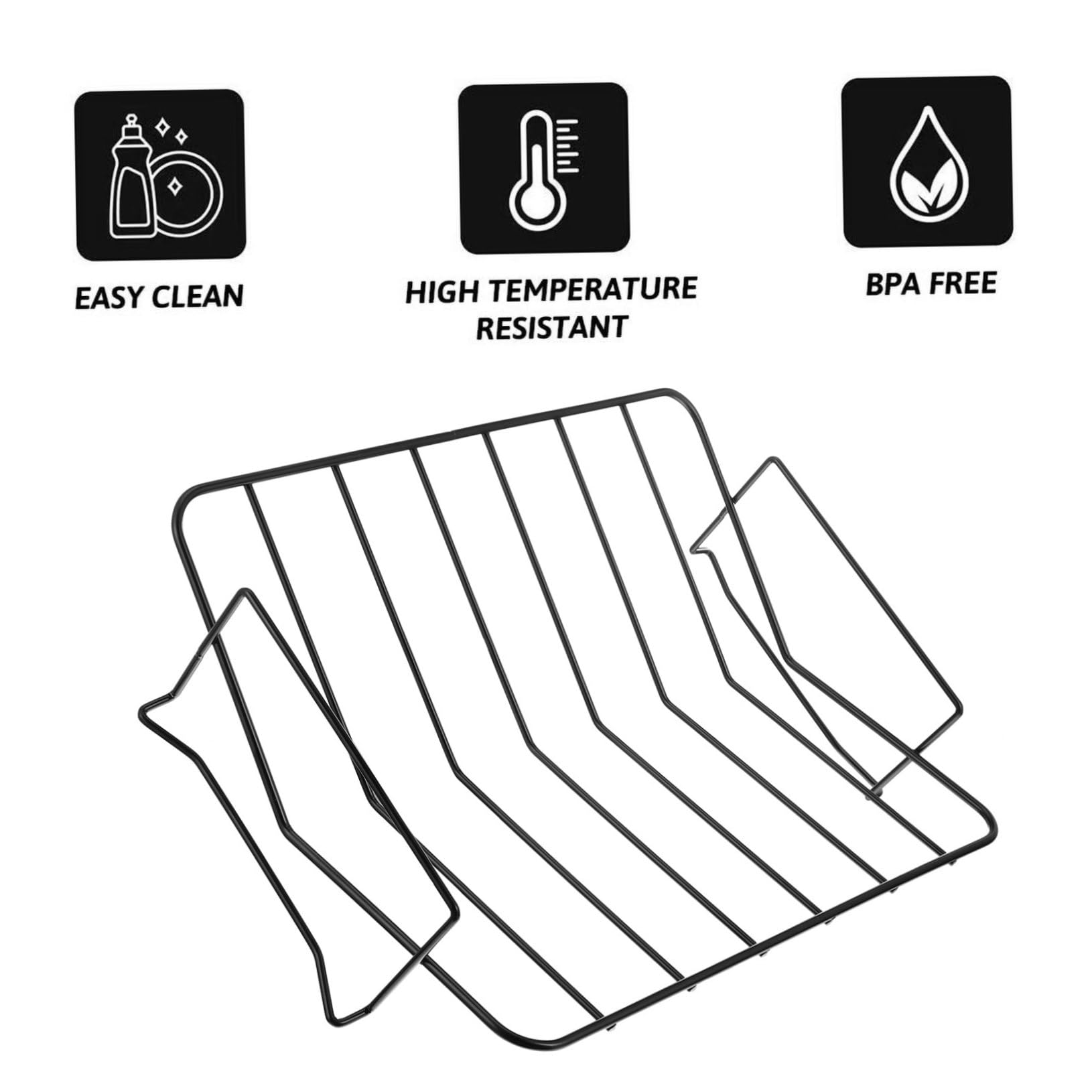 TOYANDONA Supporto Leggero e Portatile Nero in Acciaio al Carbonio per Barbecue per attività All'aperto, Griglia per Pollo, Agnello e Bistecca