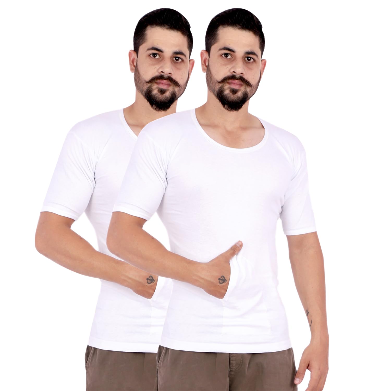Rns Pocket Men Cotton Vest_White_Combos-image-12