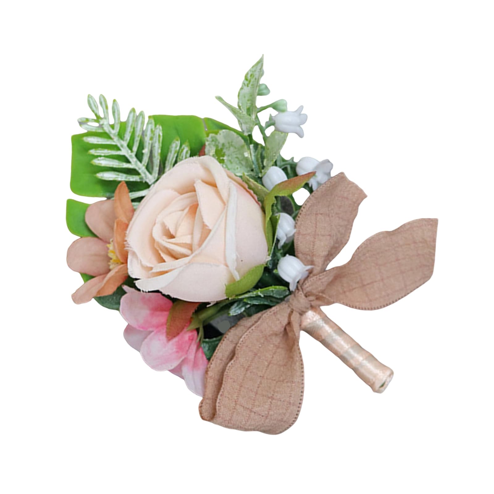 ZHANGYEZHAN Groom Boutonniere Bridesmaid Silk Flower Wedding Ceremony Photography Accessories Corsage Flower for Special Occasion Elegant Wrist Corsage