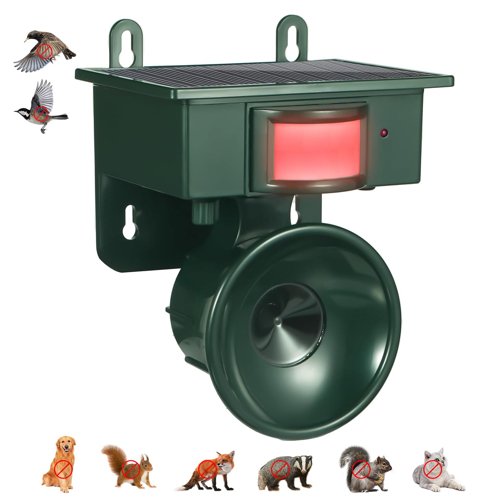 Photo 1 of 2026 New Solar Ultrasonic Bird Repellent Devices IP65 Bird Repeller Outdoor Motion Activated Bird Deterrents for Outside Pigeon Repellent Woodpecker Goose Deterrent for Rooftops Porch Patio Balconies