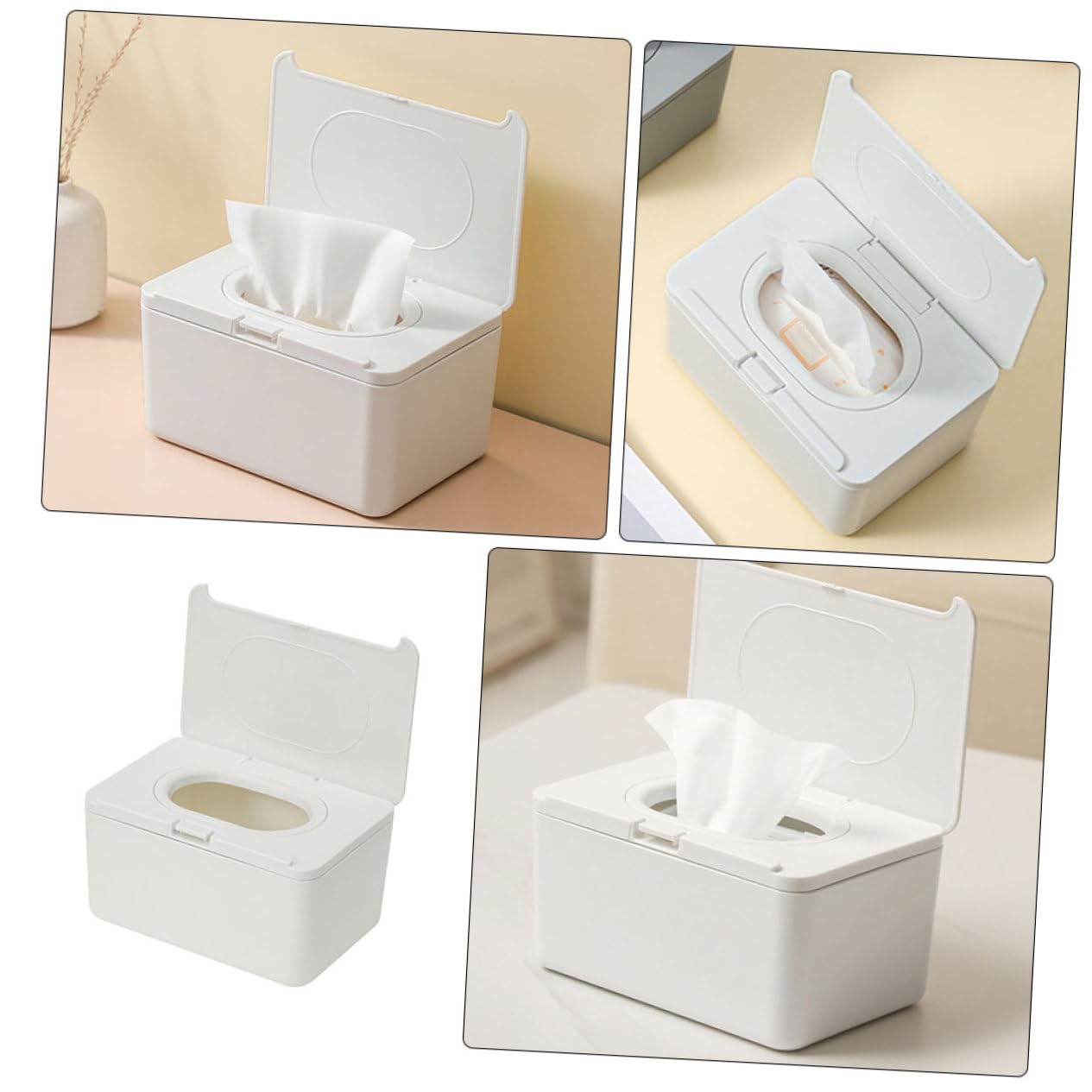 Hohopeti 2 Dispenser Salviettine Scatola Portatile per Salviette Umidificate e Asciutte Contenitore per Uso Casa e