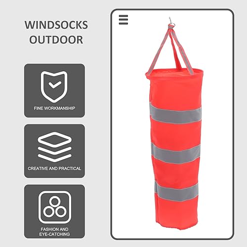 Miniatura 2 de BESPORTBLE Calcetines de viento, calcetines de viento de aeropuerto, calcetines de viento para colgar al aire libre, medición de dirección del