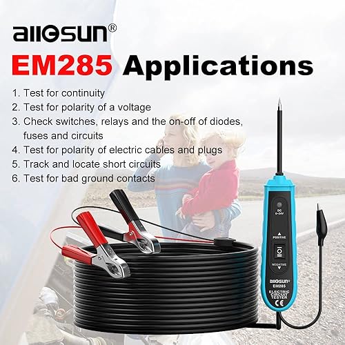 Miniatura 5 de All-Sun Power Probe EM285 - Probador de circuito de coche con sistema eléctrico automotriz de 6 a 24 V CC herramientas de soporte para pista y