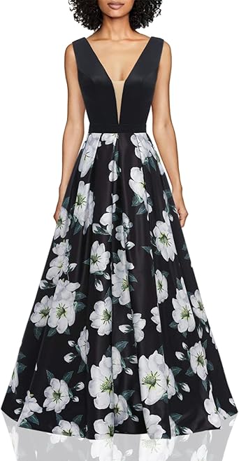 printed evening gowns