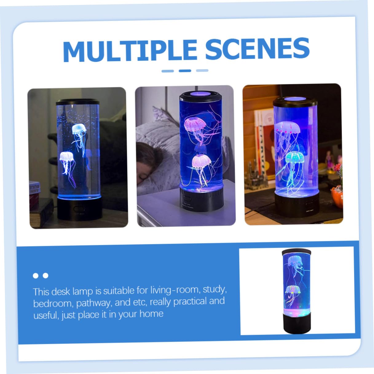 Anneome Lámpara LED de Medusas Negra para Estudio y Decoración Nocturna