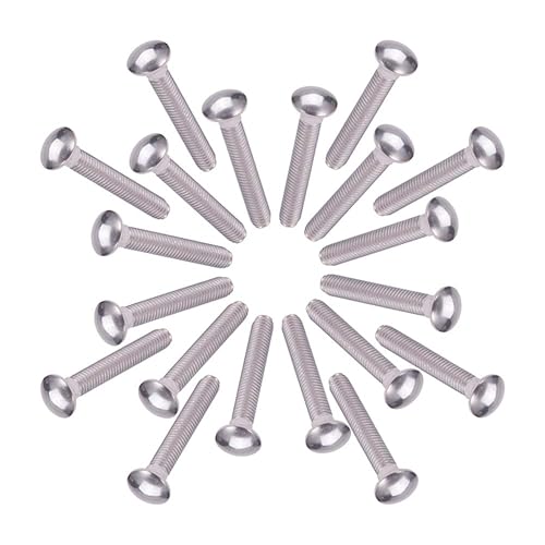 Miniatura 38 de MroMax Pernos de carro M6x16mm cabeza media redonda cuello cuadrado pernos sujetadores 304 acero inoxidable cuello carro perno tono plateado