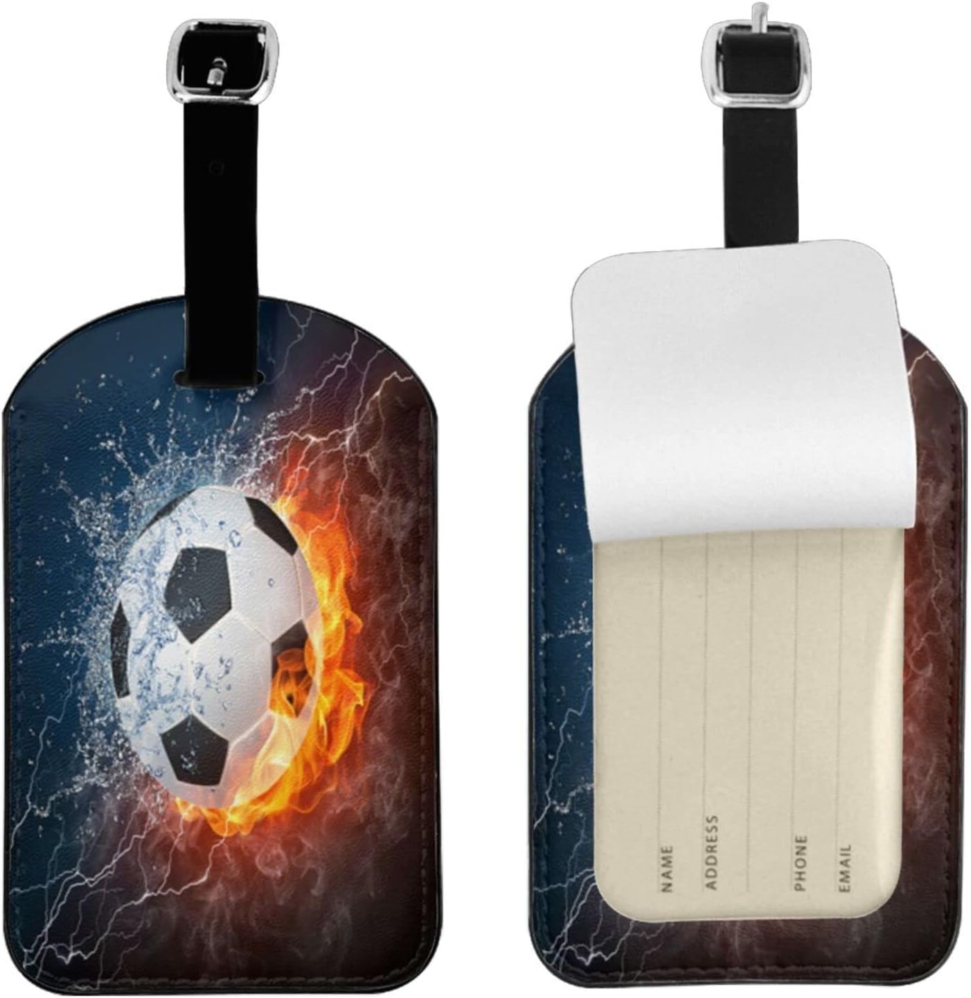 UESEU Football Luggage Tag for Suitcases,Soccer Ball in