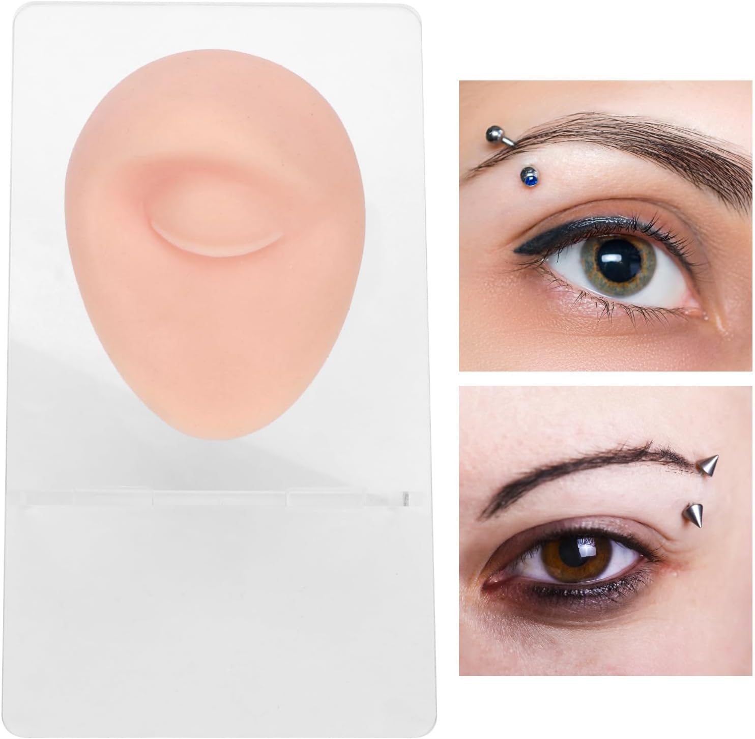 Practice Body Piercing with Silicone Model Soft Silicone Ear, Mouth, Nose, Eye, Tongue for Piercing Training (Professional Piercing Practice Tool)