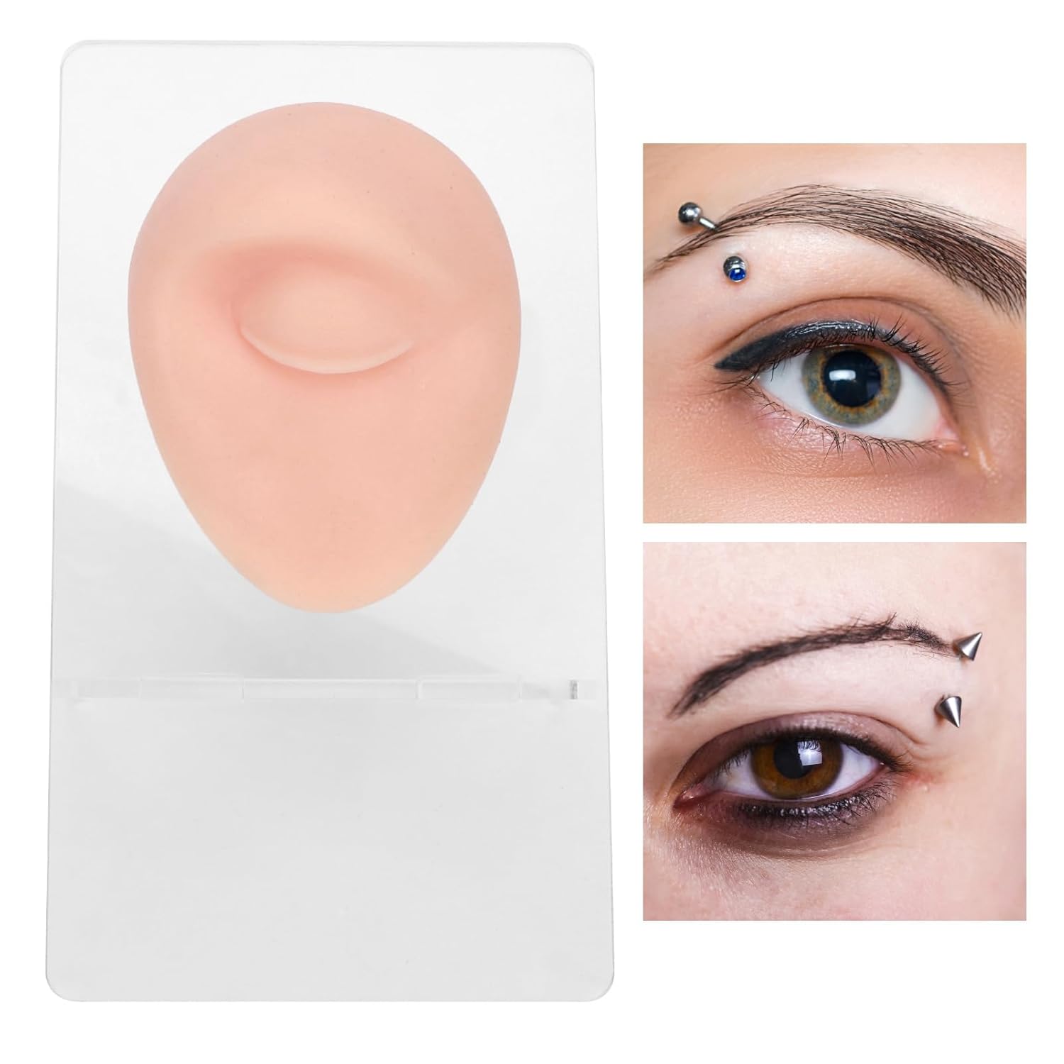 Piercing Body Model, Soft Compact Silicone Piercing Body Model 3D Simulation Lightweight for Display for Jewelry Stores (Light Skin Color)