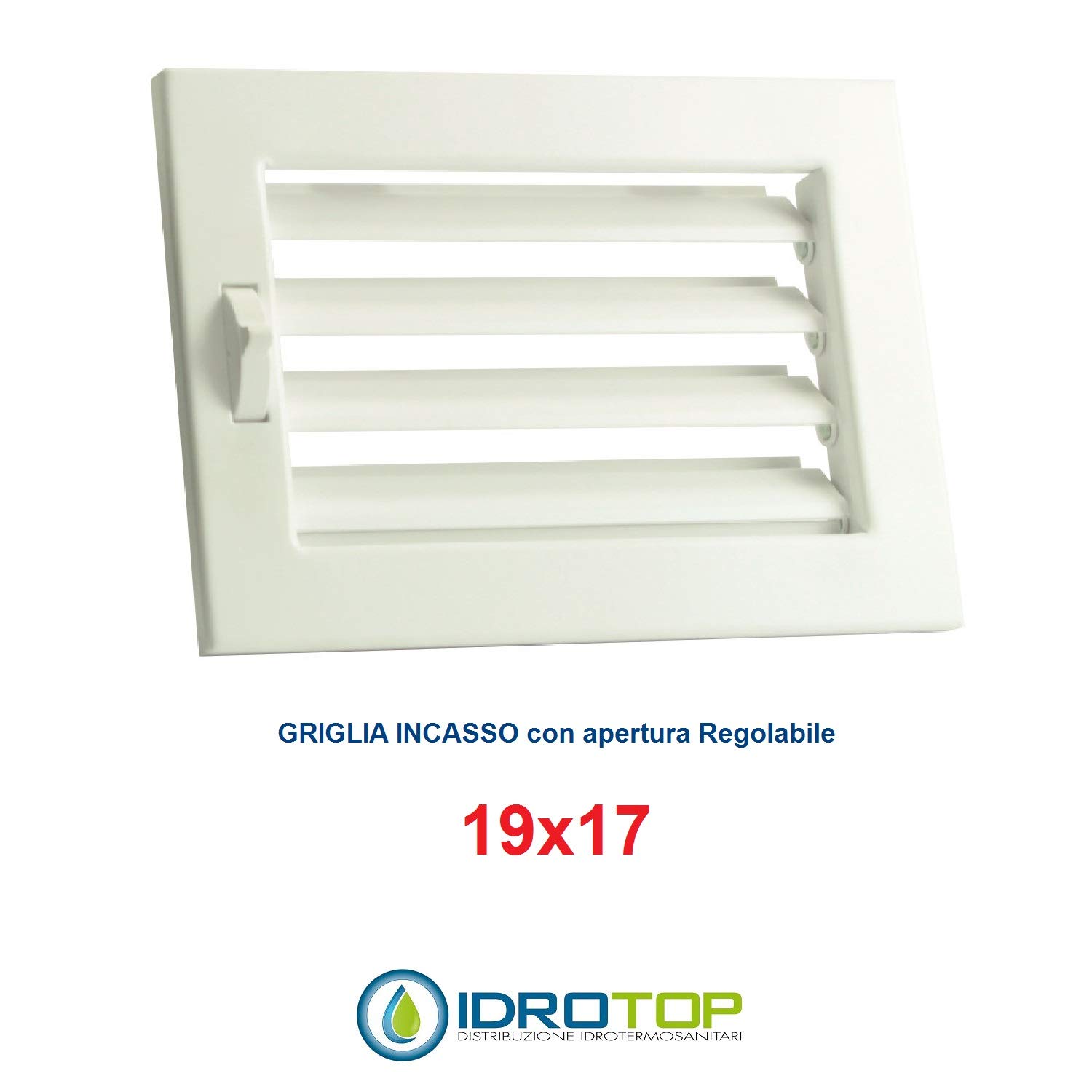 Rejilla de ventilación New Model 19 x 17 cm blanca diámetro 150 ajustable con persiana para chimenea