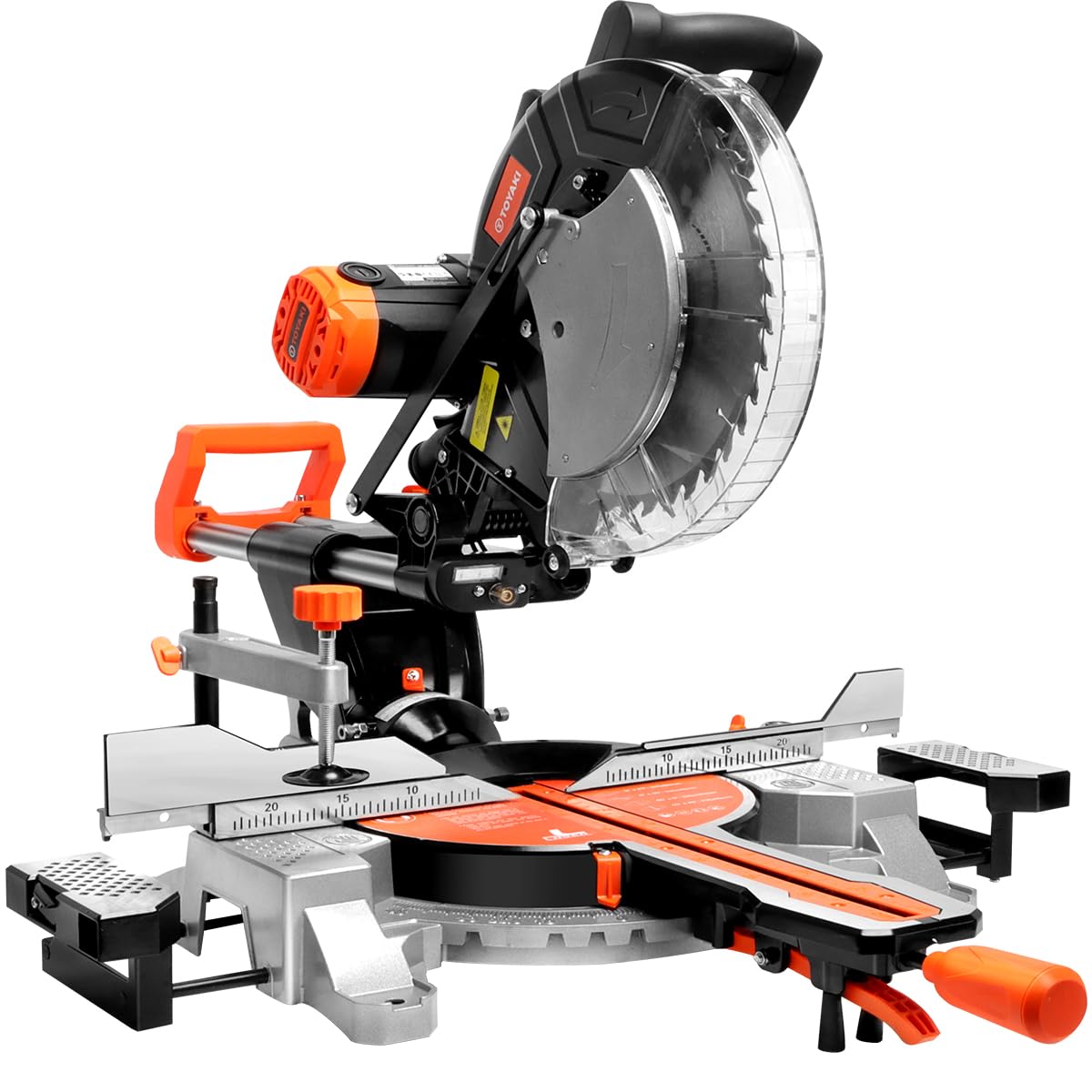 Photo 1 of TOYAKI 12-Inch Sliding Compound Dual-Bevel Miter Saw With Laser Guide, LED Light,Extension Table, 15-Amp, 4.13x12.99inch Cutting Capacity, With 40T And 120T TCT Miter Saw Blades