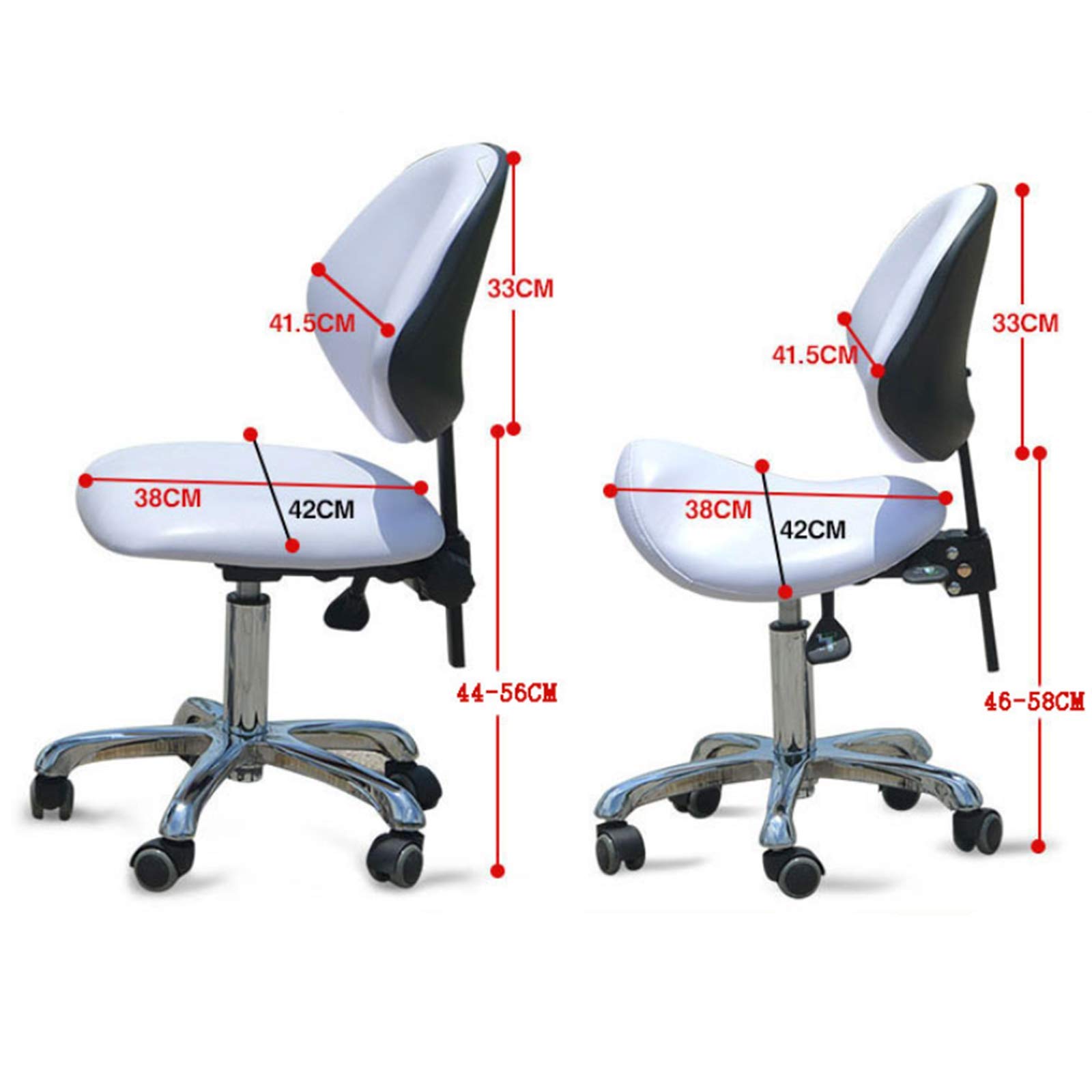 Sgabello a sella per clinica medica, sedia da medico, sedia per manicure di bellezza con sedile girevole, design ergonomico per il comfort in laboratorio e ospedaliero