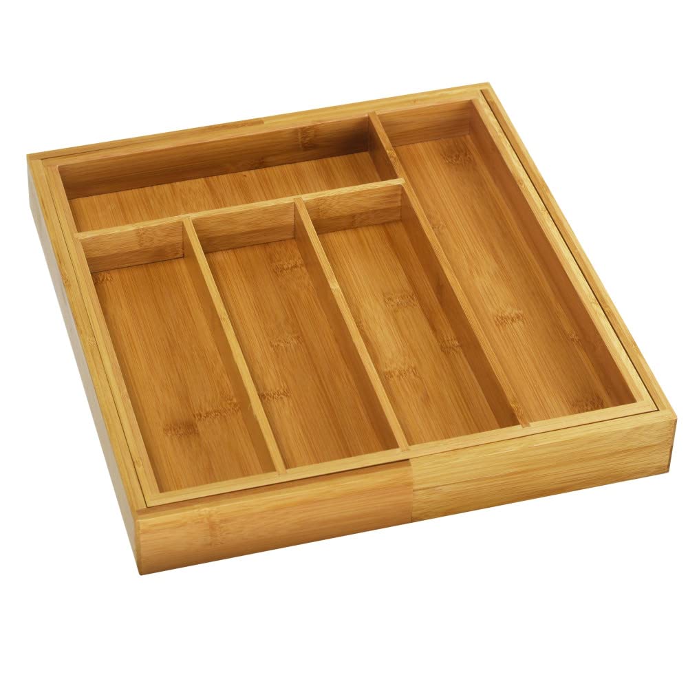 YBM HOME 340v Drawer Organizer, 5 Compartments adjustable, Brown