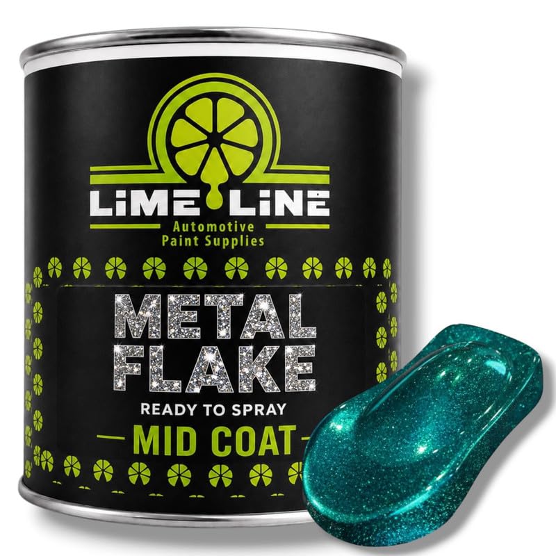 LiME LiNE Automotive Metal Flake Midcoat - No Reducer Needed (Turquoise, 1 Gallon)