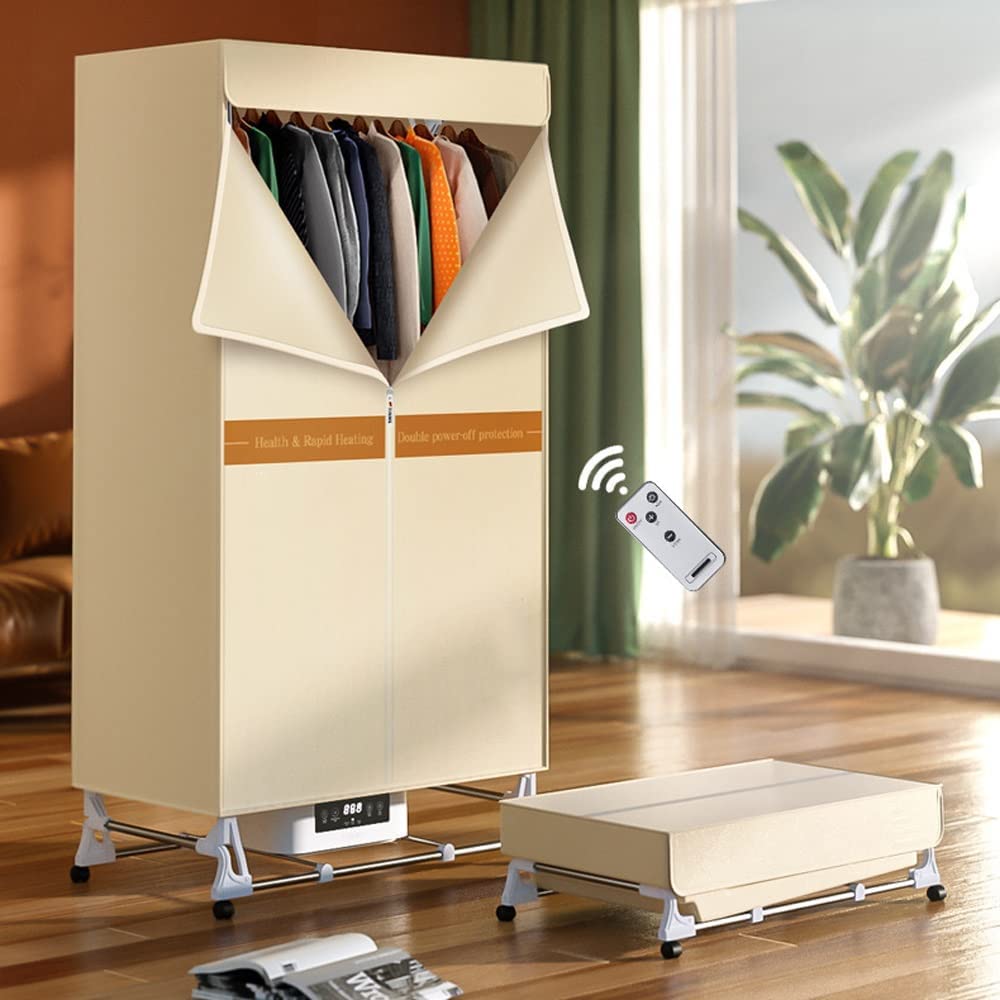 Secadora eléctrica con Control Remoto, Secadora Plegable portátil de 2000W, Ajuste de 3 velocidades, Apagado automático, Aire Caliente, soplado, habitación de Armario