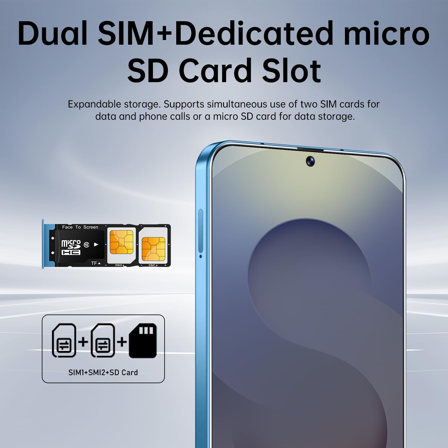 Unlocked Cell Phone I25 Ultra Smartphone 12GB+512GB Android Phone 48MP+108MP Camera 7-inch HD Screen Mobile Phone 5G Dual SIM (Deep Blue)