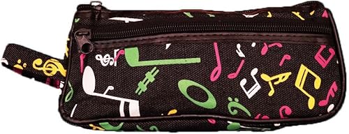 Miniatura 8 de Latin America Focus Neceser de viaje con notas musicales (paquete de 2) para accesorios pequeños, cosméticos, 2 cremalleras, 8 x 3.5 x 2 pulgadas,