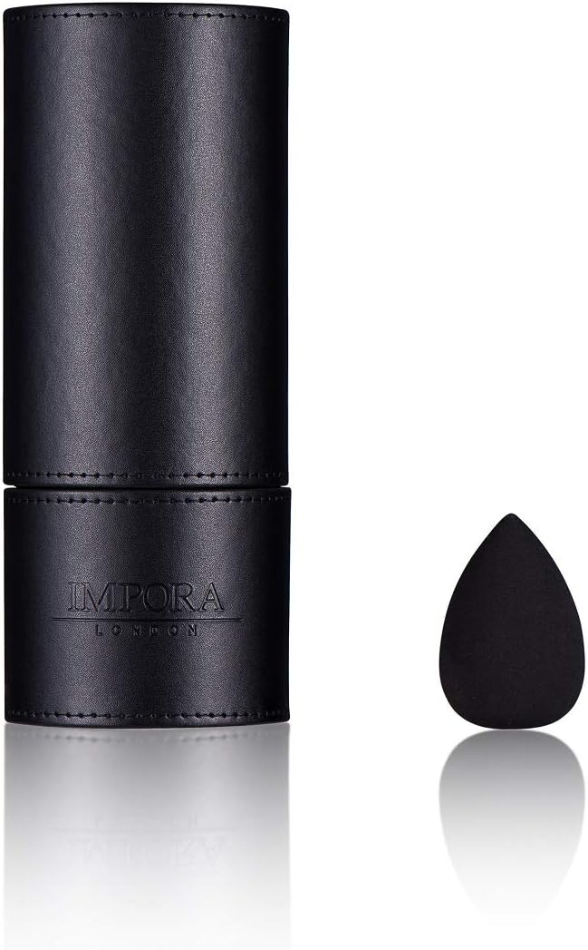 Makeup Brush Holder and Beauty Make up Blender/Foundation Sponge Set by Impora London [Case and Sponge Set]