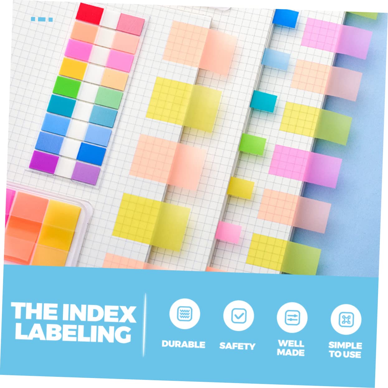 NUOBESTY 4500stücke Haftstreifen Index Tabs Fluoreszierende Klebezettel Für Seitenmarkierung Klassifizierung Und Notizen Geeignet Für Schule Büro Und Zuhause
