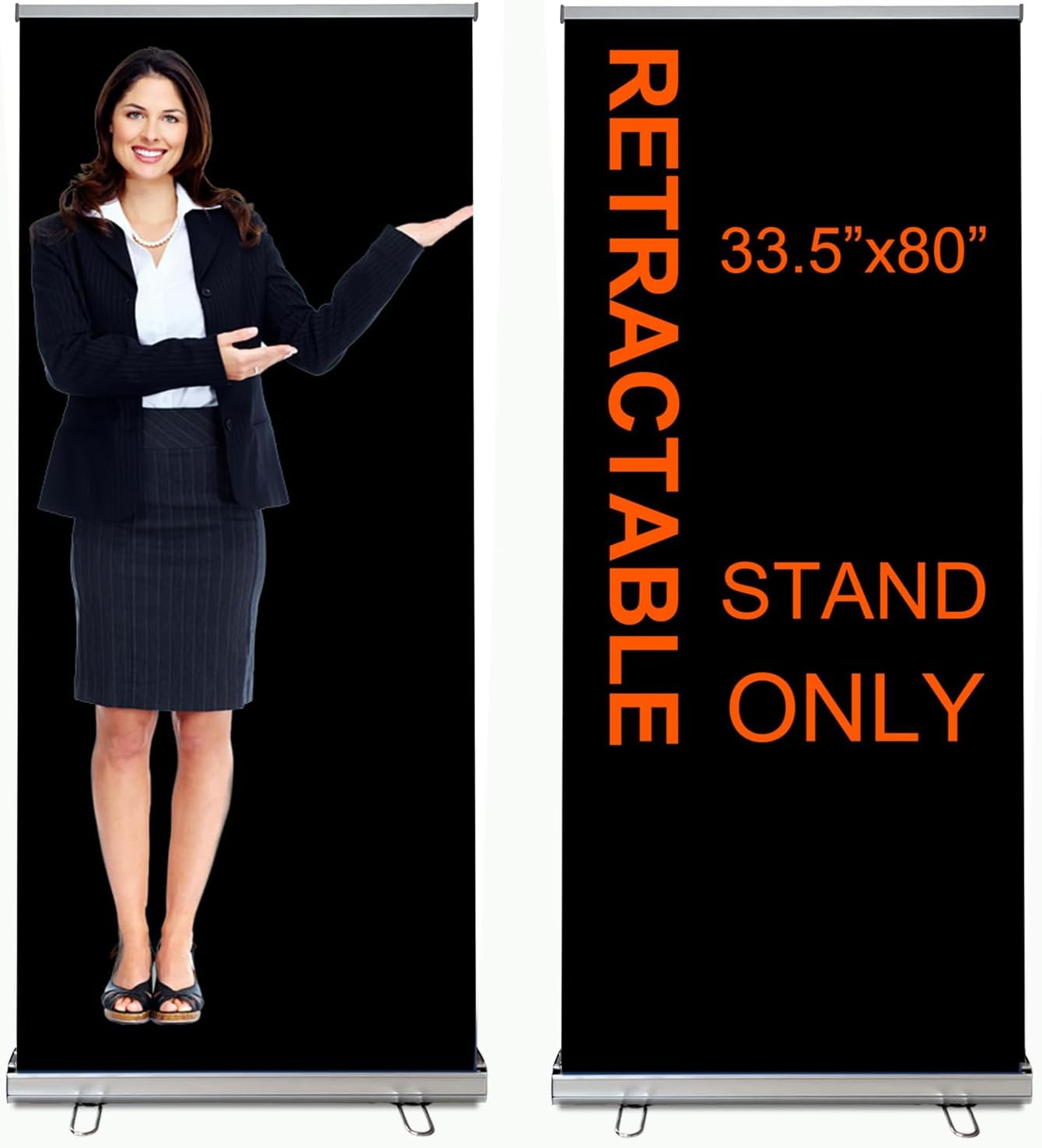 33.5“x80” Standard Retractable Banner Stand (STAND ONLY) with Padded Carrying Bag for Tradeshow and Events (1 UNIT)