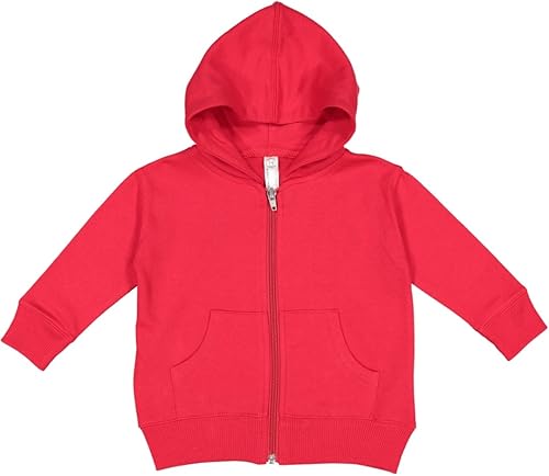 RABBIT SKINS Sudadera con capucha y cremallera completa de manga larga con bolsillos (3446)