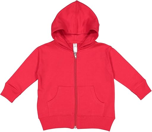 RABBIT SKINS Infant Fleece Long Sleeve Full Zip Hooded Sweatshirt with Pouch Pockets 3446