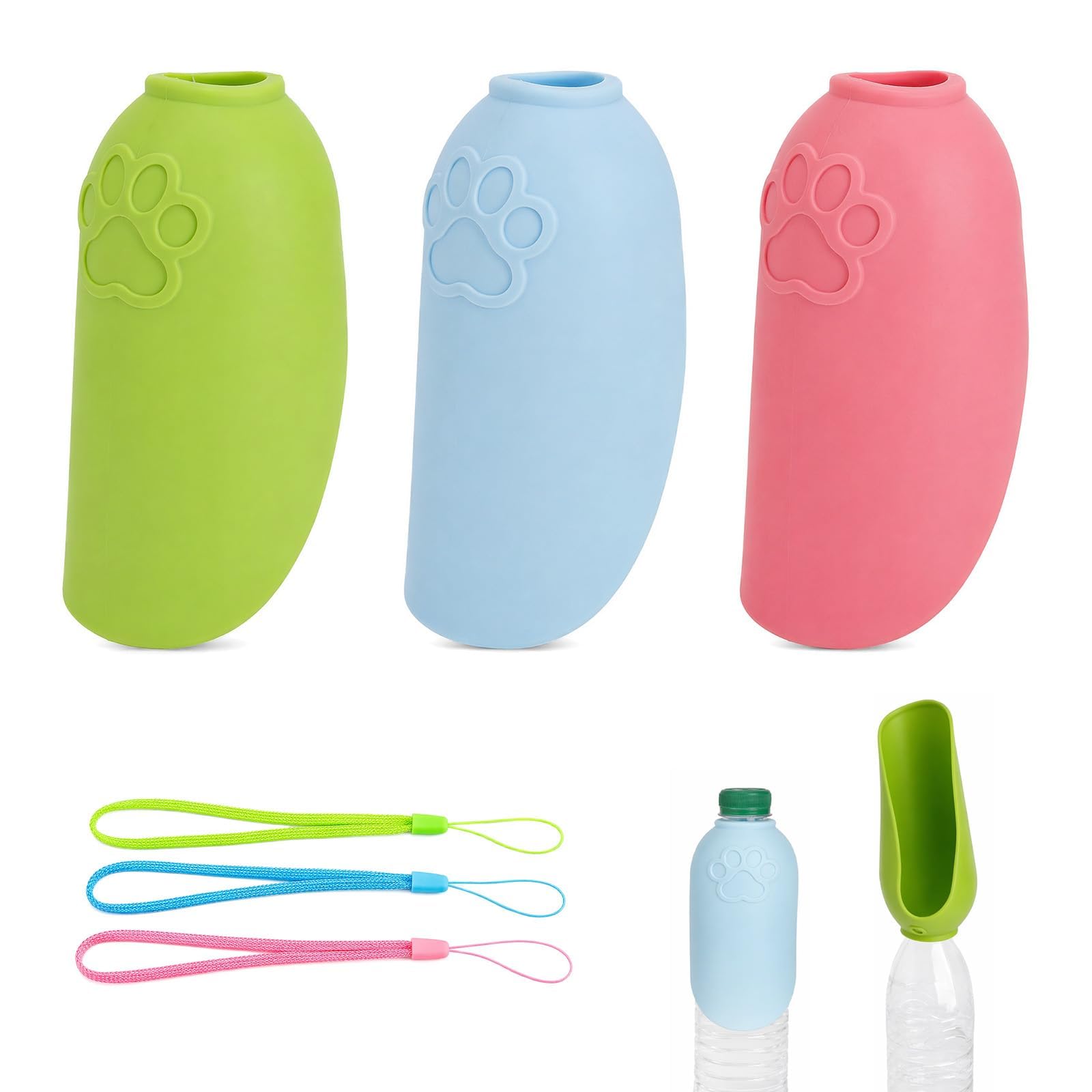 Adaptador de Botella para Perros, 3 Unidades, Plegable para Botellas Pet
