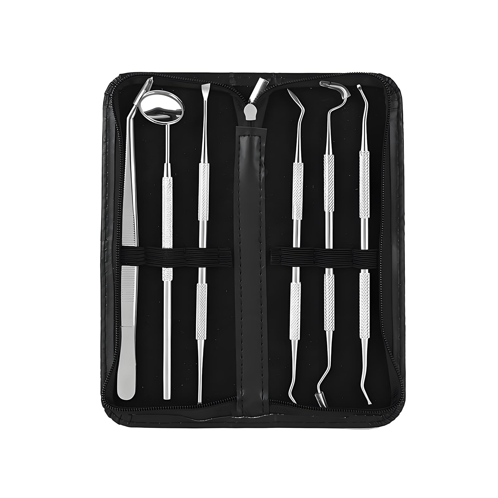 Professional Dental Tools Kit 6 PCS Teeth Cleaning Tools Set with Dental Pick Tartar Scraper Dental Mirror Scaler