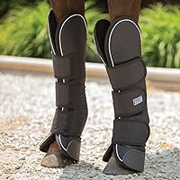 Vista 4 de Dura-Tech Botas de envío de caballos con forro polar Tamaño grande Color negro Cobertura completa de las piernas, resistente 600D Ripstop