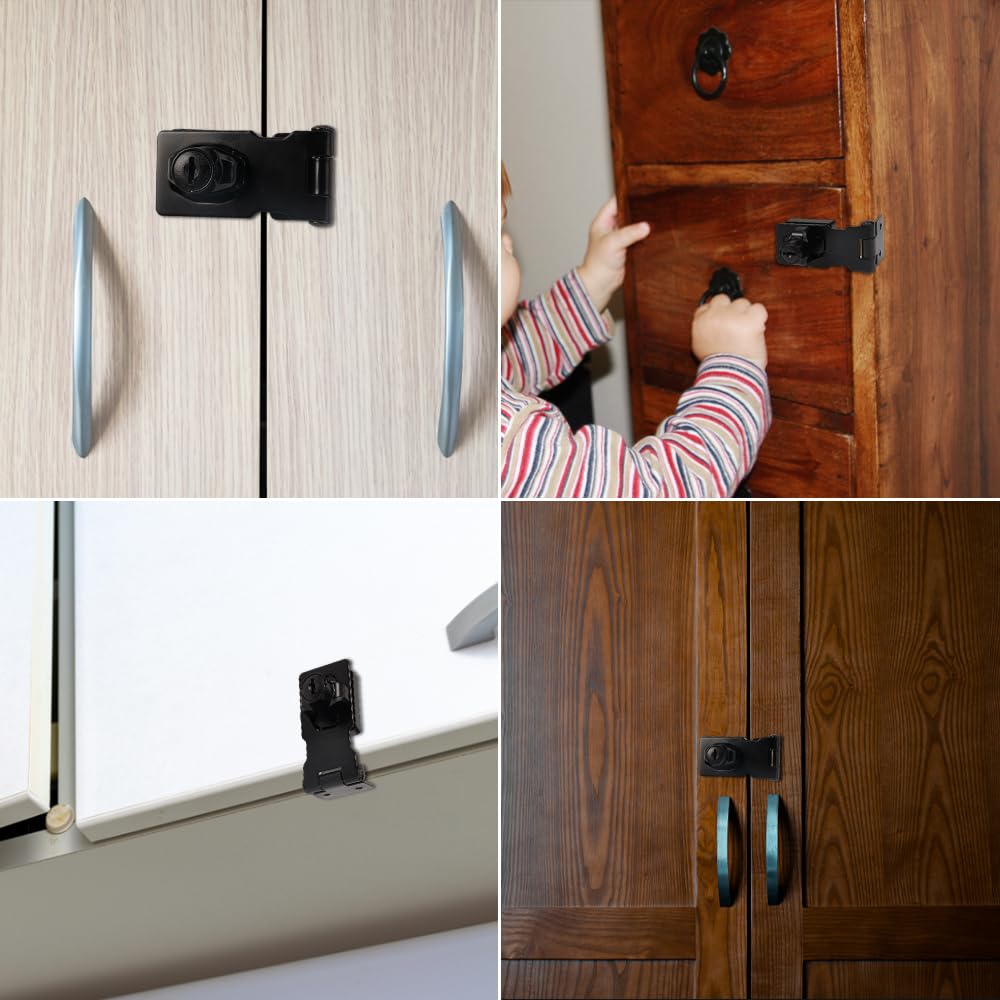 2 Piezas Cerradura Armario con Llave,Cerraduras para Armarios de Metal,Hebilla de La Puerta Candado 2 Pulgadas,Cerrojo Puerta con Llave de Seguridad,para Armario de Madera Cajones Puerta Cajas