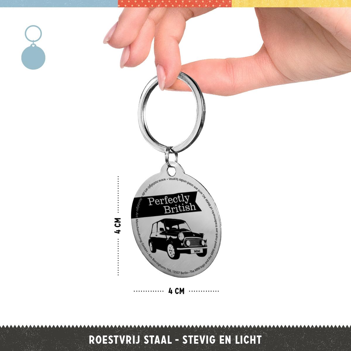 Nostalgic-Art Retro sleutelhanger, 4 cm, BMW - Snelheidsmeter, cadeau-idee voor fans van BMW-accessoires, van metaal, vintage design - België